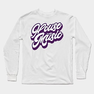 HOUSE MUSIC  - Just Signature (white/eggplant) Long Sleeve T-Shirt